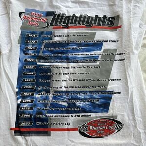 NASCAR Winston Cup Series 33 Years Of‎ Racing Highlights White Shirt Mens M 2003